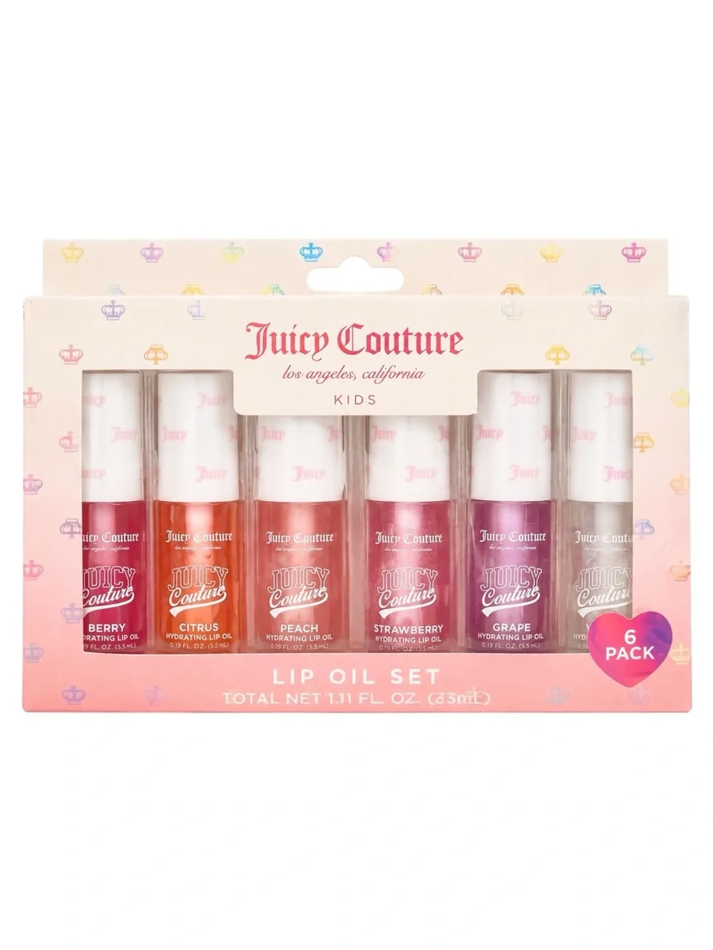 Juicy Couture Kids Lip Oil Set 6 Pack Berry Citrus Peach Grape Strawberry NWT